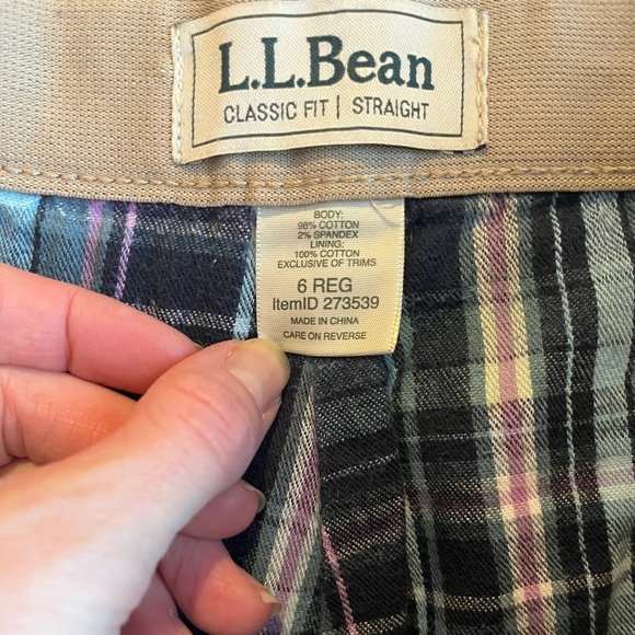 l.l.bean Lined pull on outdoor hiking khaki  pants winter casual warm size 6 - Picture 2 of 10